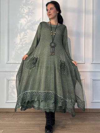 Rochie lungă cu două straturi