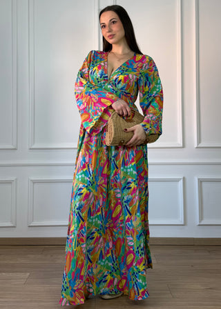 Rochie indiană cu mâneci lungi