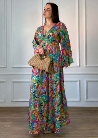 Rochie indiană cu mâneci lungi