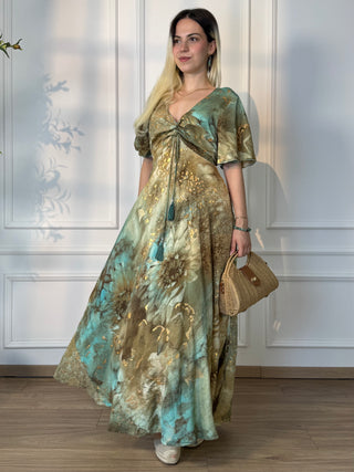 Rochie maxi cu decolteu în formă de inimă