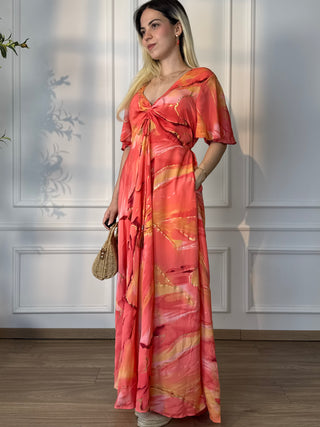 Rochie maxi cu decolteu în formă de inimă