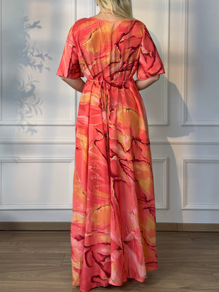 Rochie maxi cu decolteu în formă de inimă