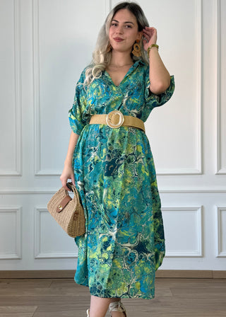 Rochie de vară cu guler și buzunare