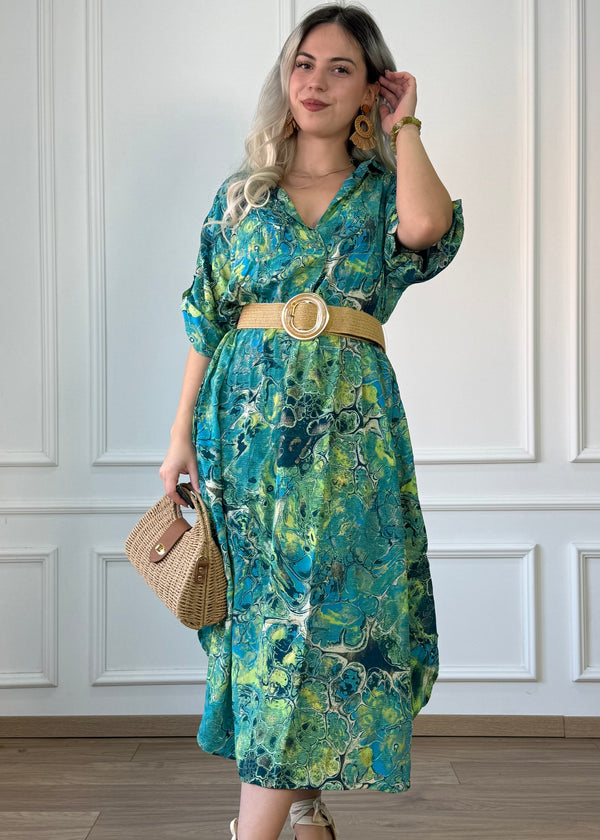 Rochie de vară cu guler și buzunare
