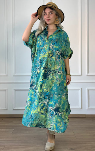 Rochie de vară cu guler și buzunare