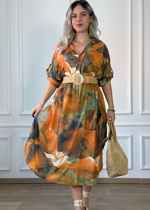 Rochie de vară cu guler și buzunare