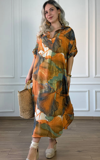 Rochie de vară cu guler și buzunare