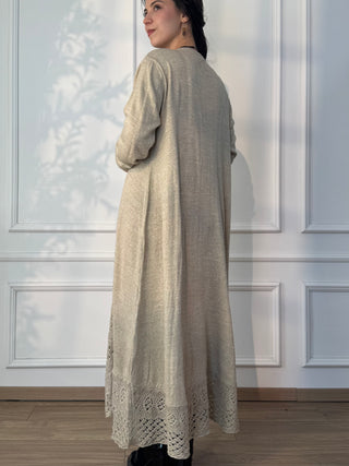 Rochie lungă tricotată din amestec de lână