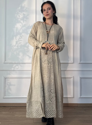 Rochie lungă tricotată din amestec de lână