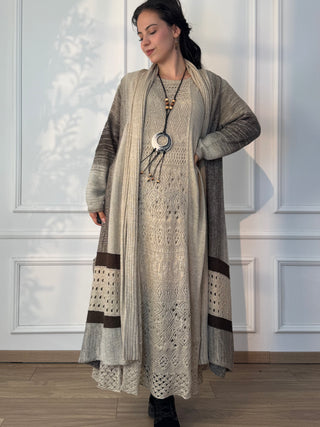 Rochie lungă tricotată din amestec de lână