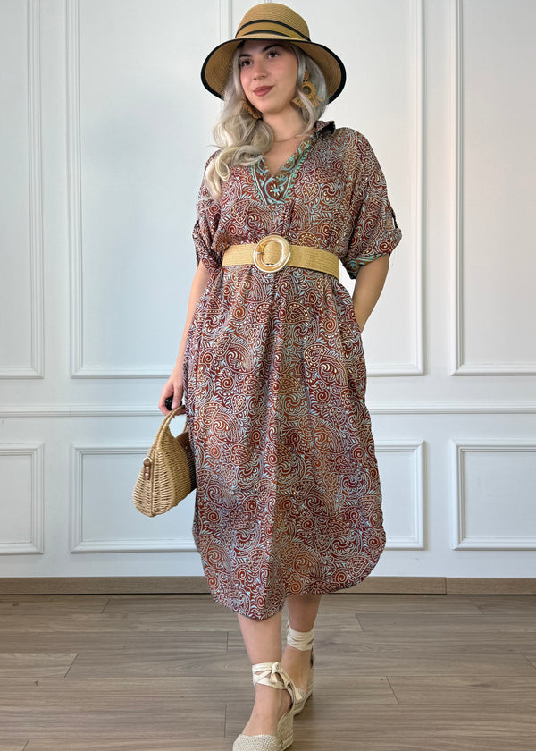 Rochie de vară cu guler și buzunare
