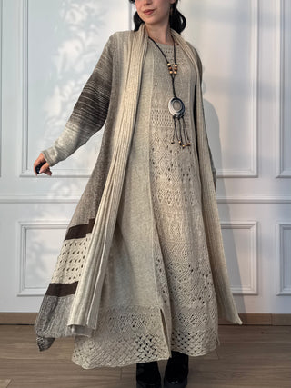Rochie lungă tricotată din amestec de lână