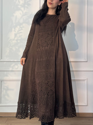 Rochie lungă tricotată din amestec de lână