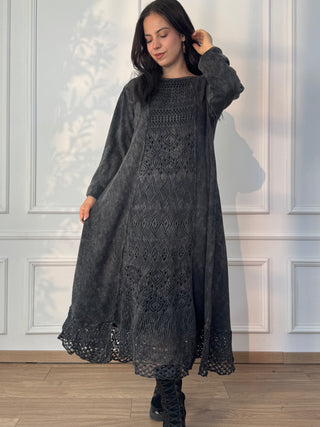 Rochie lungă tricotată din amestec de lână