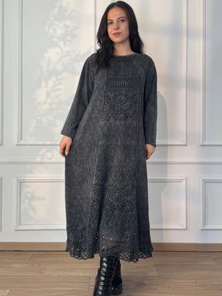 Rochie lungă tricotată din amestec de lână