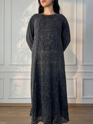 Rochie lungă tricotată din amestec de lână