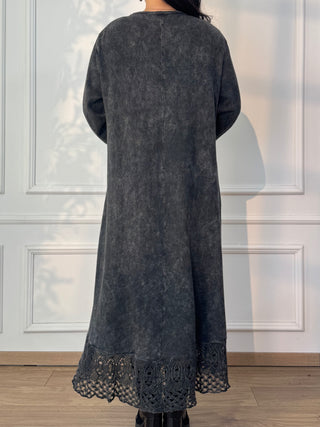 Rochie lungă tricotată din amestec de lână