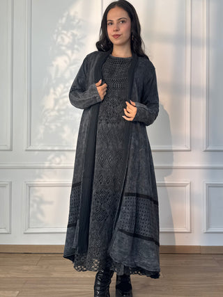 Rochie lungă tricotată din amestec de lână