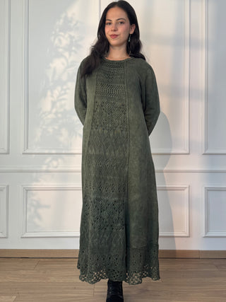 Rochie lungă tricotată din amestec de lână