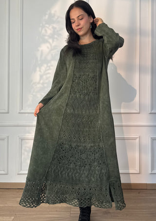 Rochie lungă tricotată din amestec de lână