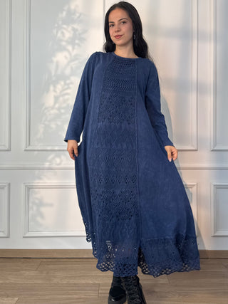 Rochie lungă tricotată din amestec de lână