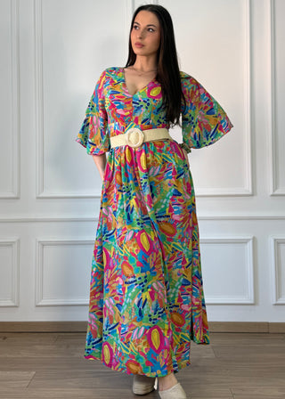 Rochie cu talie elastică, de purtat pe umeri