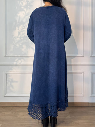 Rochie lungă tricotată din amestec de lână