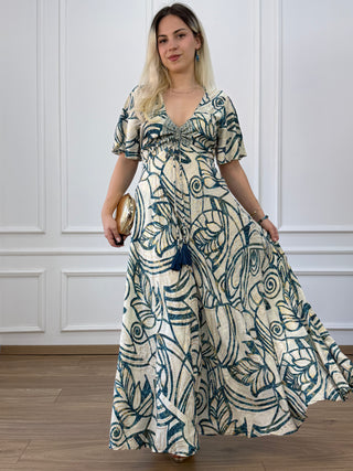 Rochie maxi cu decolteu în formă de inimă