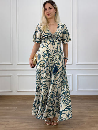 Rochie maxi cu decolteu în formă de inimă