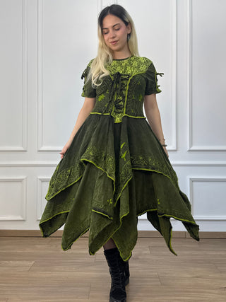 Rochie maxi din bumbac cu talie elastică