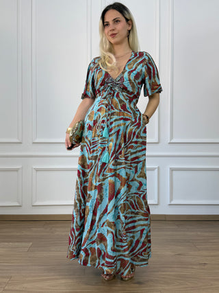 Rochie maxi cu decolteu în formă de inimă