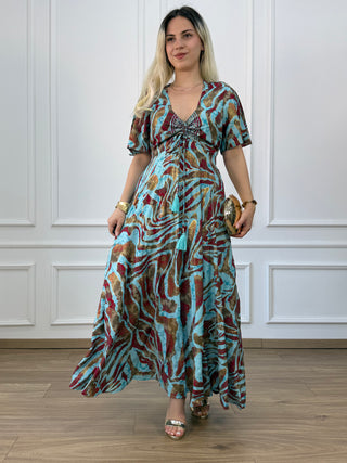Rochie maxi cu decolteu în formă de inimă