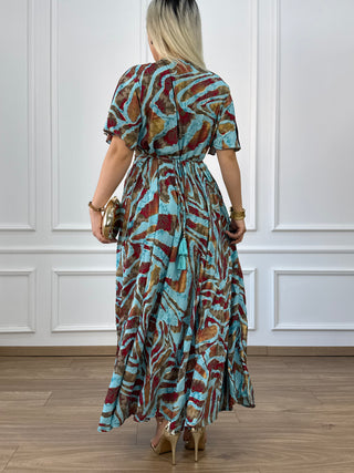 Rochie maxi cu decolteu în formă de inimă