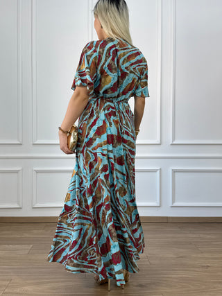 Rochie maxi cu decolteu în formă de inimă