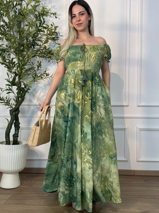 Rochie indiană cu mâneci lungi
