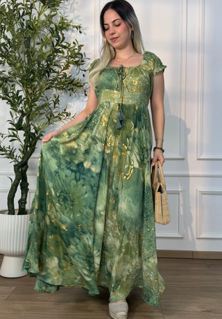 Rochie indiană cu mâneci lungi