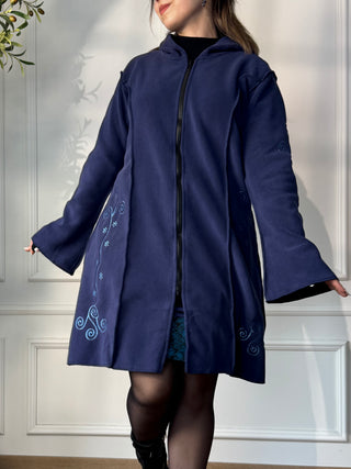 Cardigan brodat cu efect de catifea
