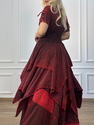 Rochie maxi din bumbac cu talie elastică