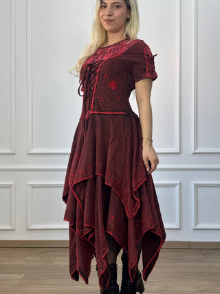 Rochie maxi din bumbac cu talie elastică