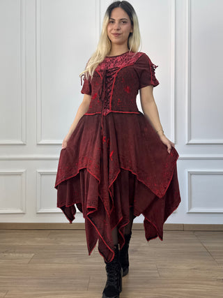 Rochie maxi din bumbac cu talie elastică