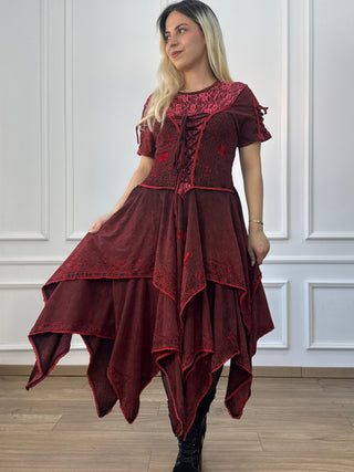 Rochie maxi din bumbac cu talie elastică