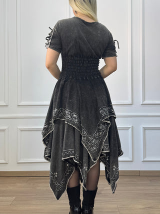 Rochie maxi din bumbac cu talie elastică
