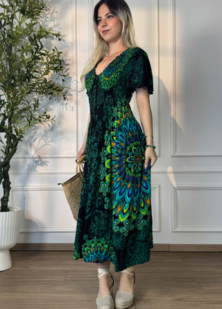 Rochie midi cu piept elasticizat