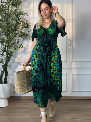 Rochie midi cu piept elasticizat