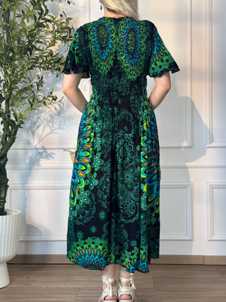 Rochie midi cu piept elasticizat