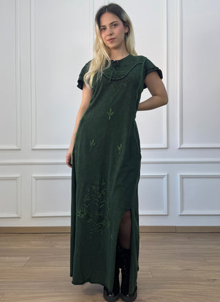 Rochie maxi din bumbac cu talie elastică