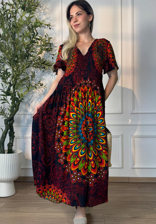 Rochie midi cu piept elasticizat