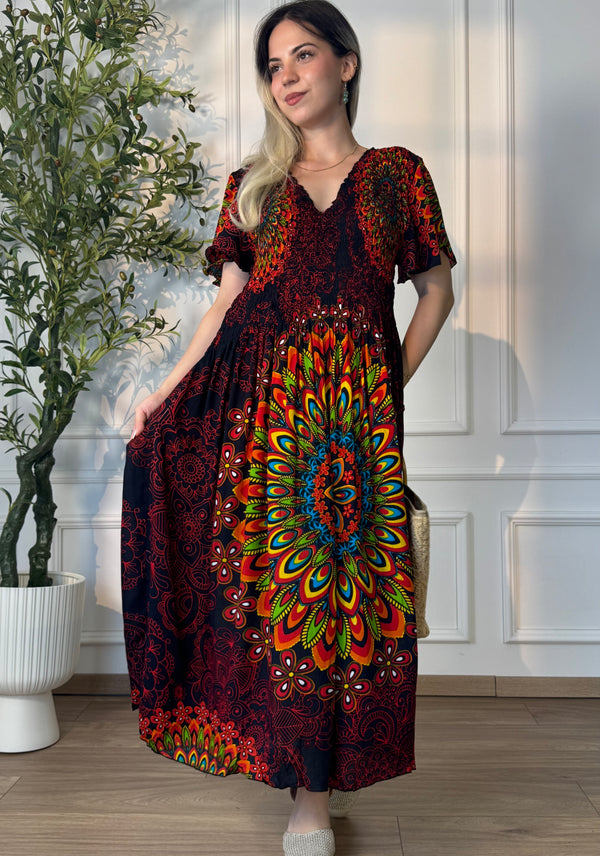 Rochie midi cu piept elasticizat
