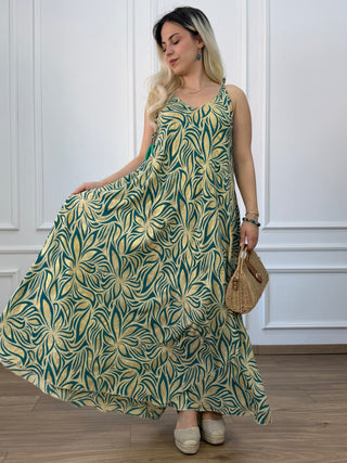 Rochie maxi cloș cu buzunare
