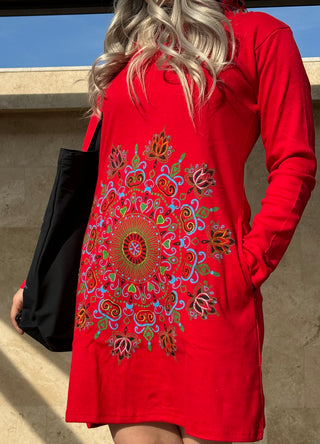 Rochie pulover cu mandale
